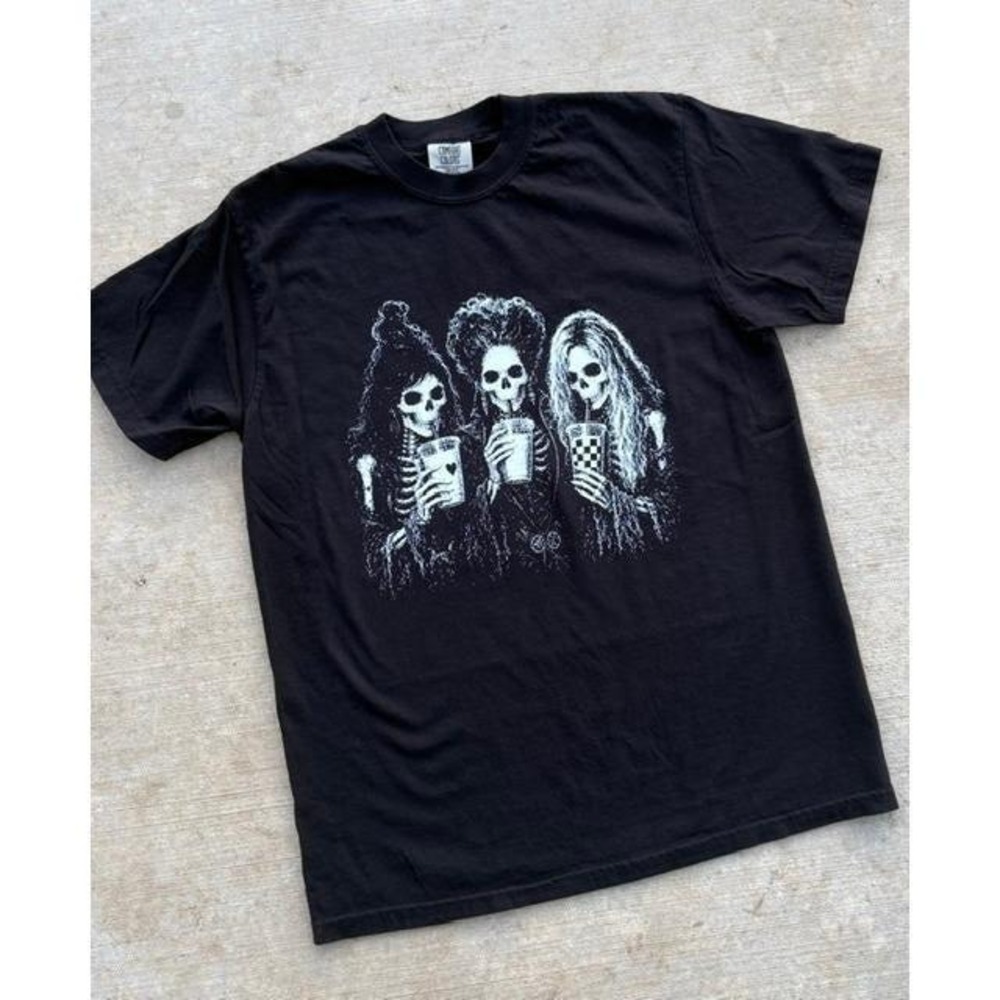 Wild Harmony Hocus Pocus Sanderson Sisters Skeleton Graphic Tee Black Tee L